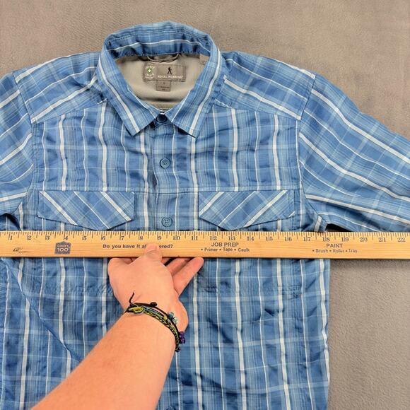 Royal Robbins Insect Shield Shirt Men's Small Blue Long Sleeve Standard Fit Fish - Picture 6 of 7